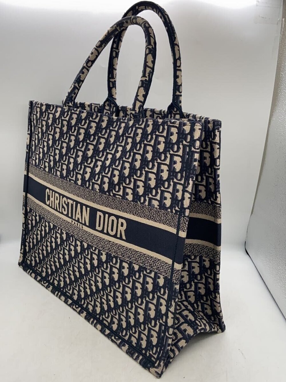 Dior All  Blue Book Bag over Navy Tote Christian Canvas Blue
